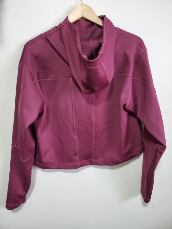 BORN PRIMITIVE Convertible Pullover Hoodie 1/2 Zip Cropped Sangria Women's XL - Picture 9 of 13